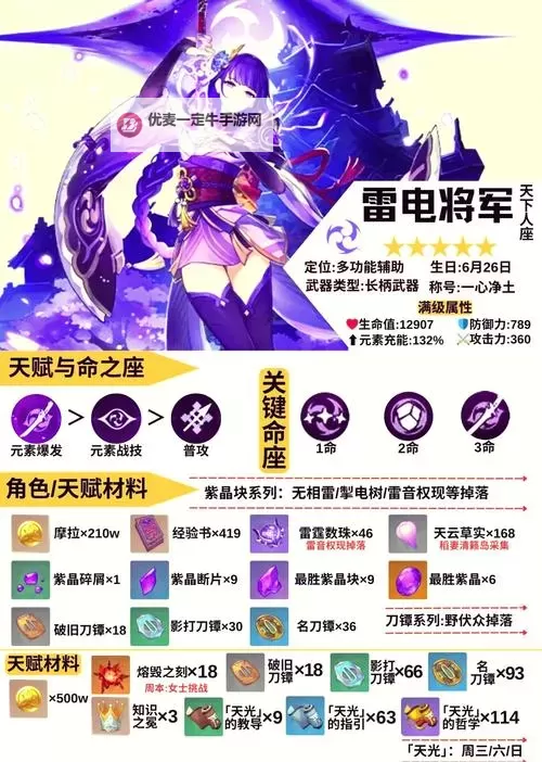 《原神》5.0雷电将军全方位养成攻略 雷电将军怎么培养图2