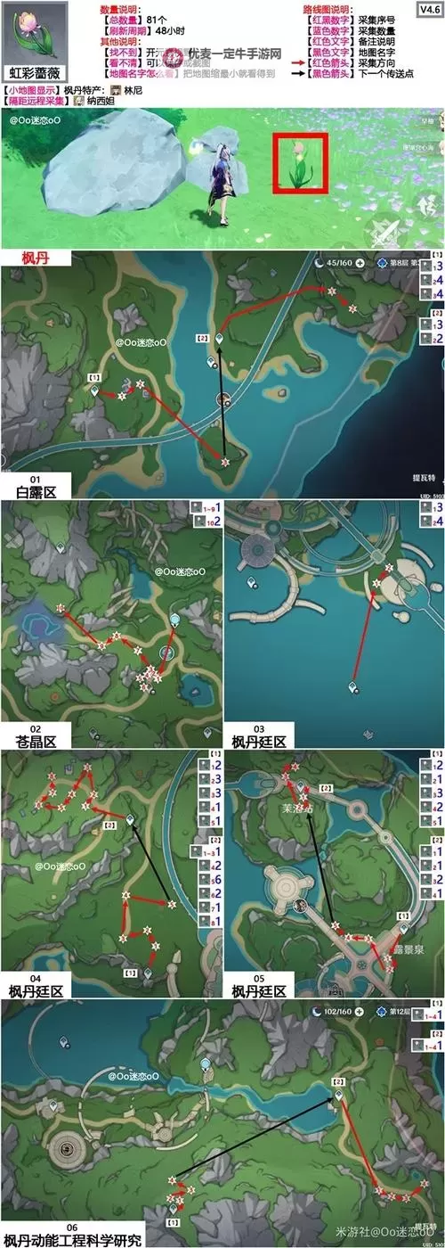 《原神》虹彩蔷薇采集线路推荐图1