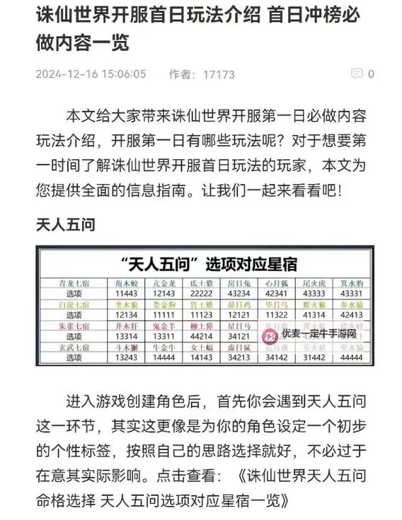 《诛仙世界》开服第二天战力提升指南图1