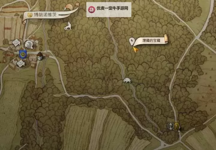 《天国拯救2》下塞米樵夫藏宝图宝藏位置图1