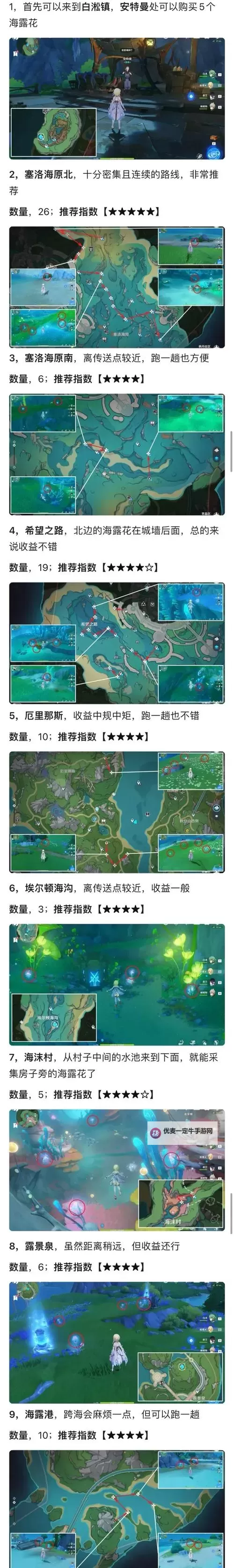 《原神》4.7海露花采集路线一览 希格雯突破材料收集图2